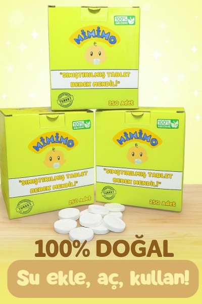 Sihirli Tablet Islak Mendil 250 Adet - Mimimo Sihirli Tablet Islak Mendil 250 Adet - Mimimo