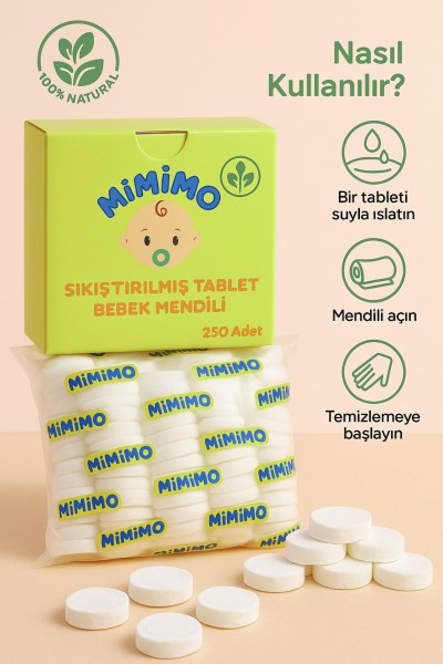 Sihirli Tablet Islak Mendil 250 Adet - Mimimo Sihirli Tablet Islak Mendil 250 Adet - Mimimo