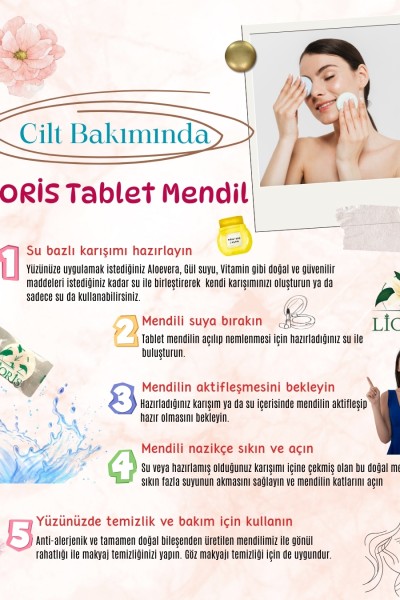 Sıkıştırılmış Tablet Mendil 150 Adet - Lioris