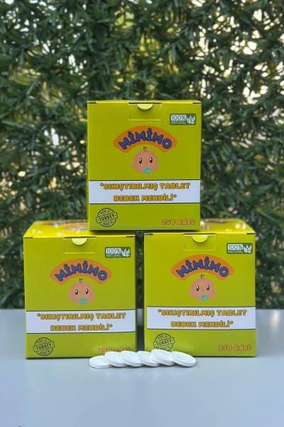 Sihirli Tablet Islak Mendil 250 Adet x 3 Kutu - Mimimo Sihirli Tablet Islak Mendil 250 Adet x 3 Kutu - Mimimo